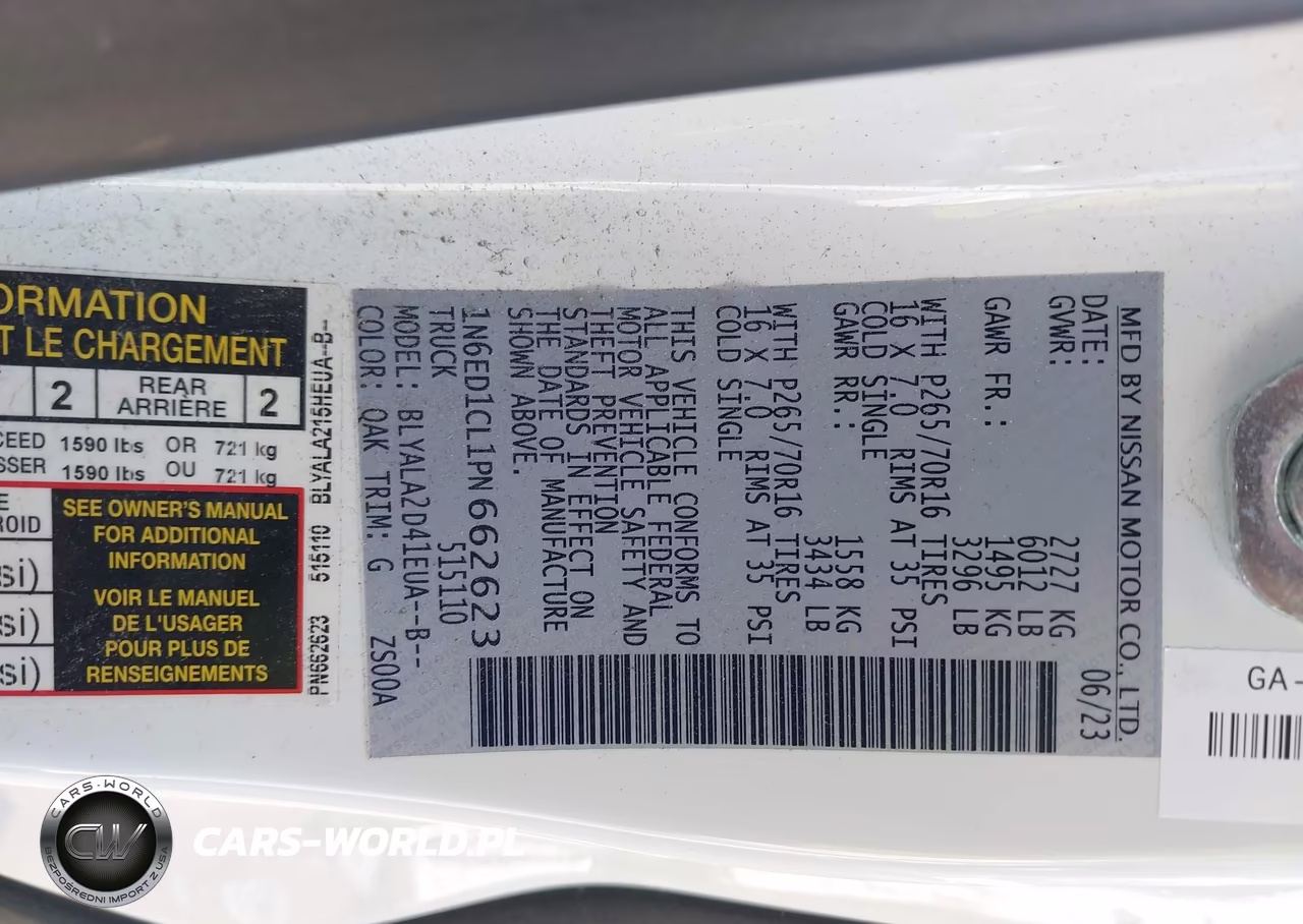 2023 Nissan Frontier King Cab S 4X2 VIN:1N6ED1CL1PN662623 - 8