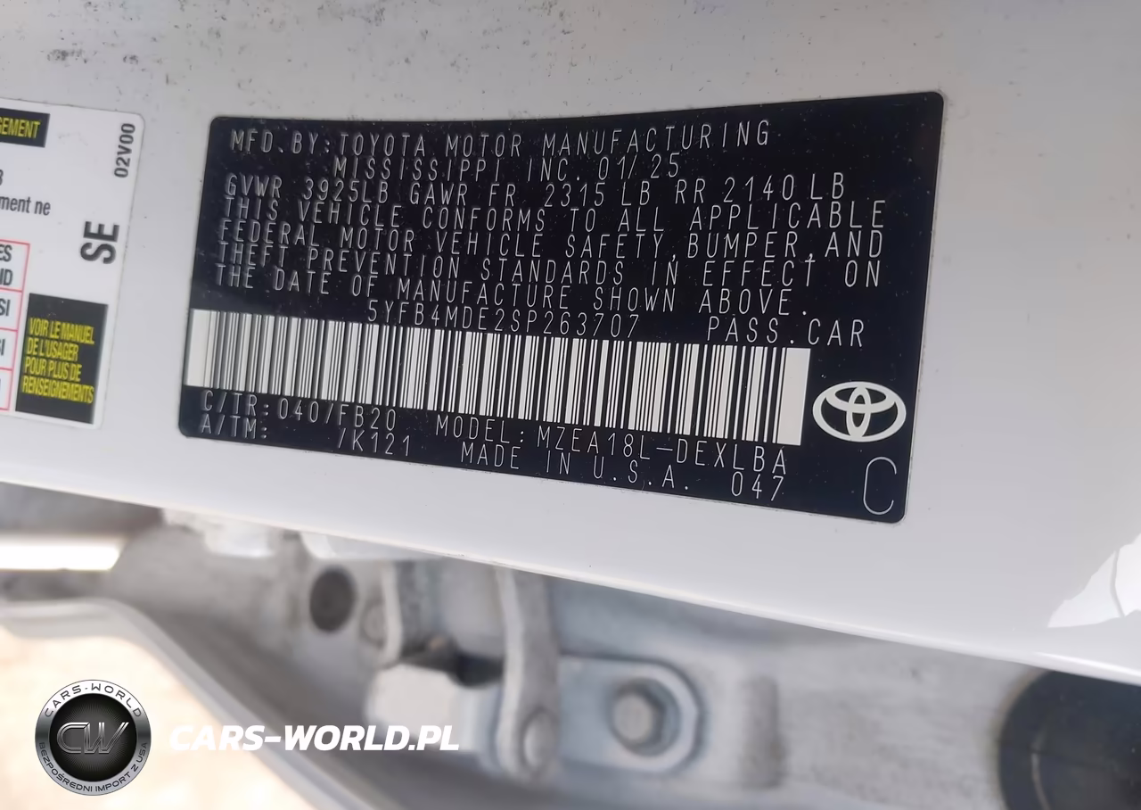 2025 Toyota Corolla Le VIN:5YFB4MDE2SP263707 - 9