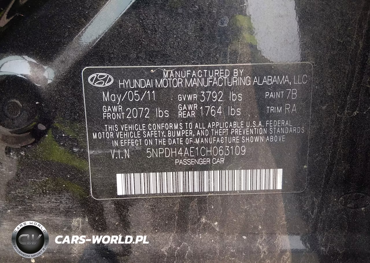 2012 Hyundai Elantra Gls VIN:5NPDH4AE1CH063109 - 9