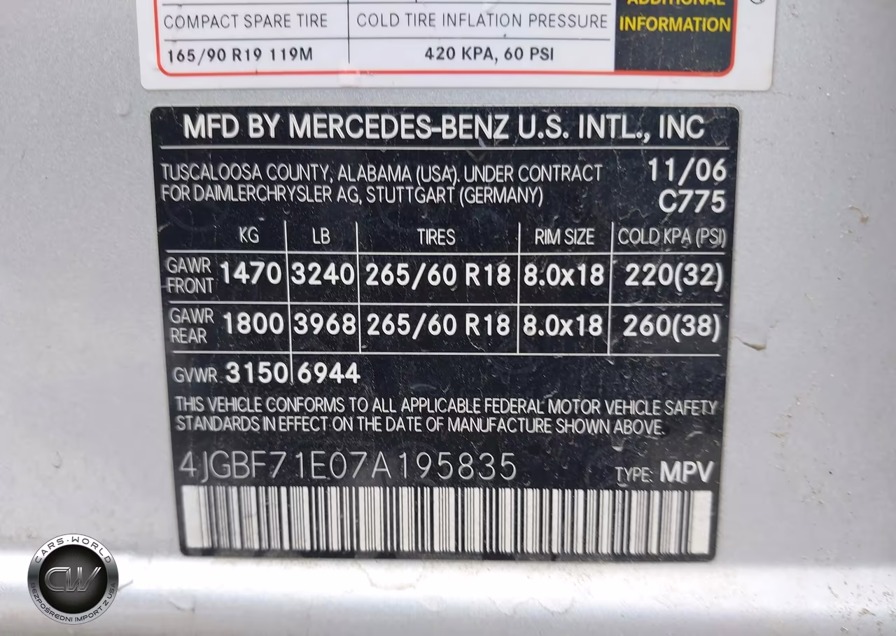 2007 Mercedes-Benz Gl 450 4Matic VIN:4JGBF71E07A195835 - 9