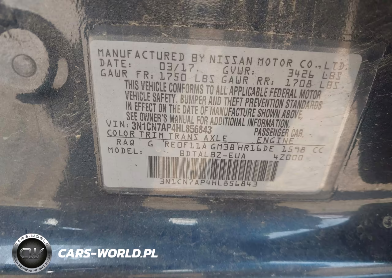2017 Nissan Versa 1.6 Sv VIN:3N1CN7AP4HL856843 - 9