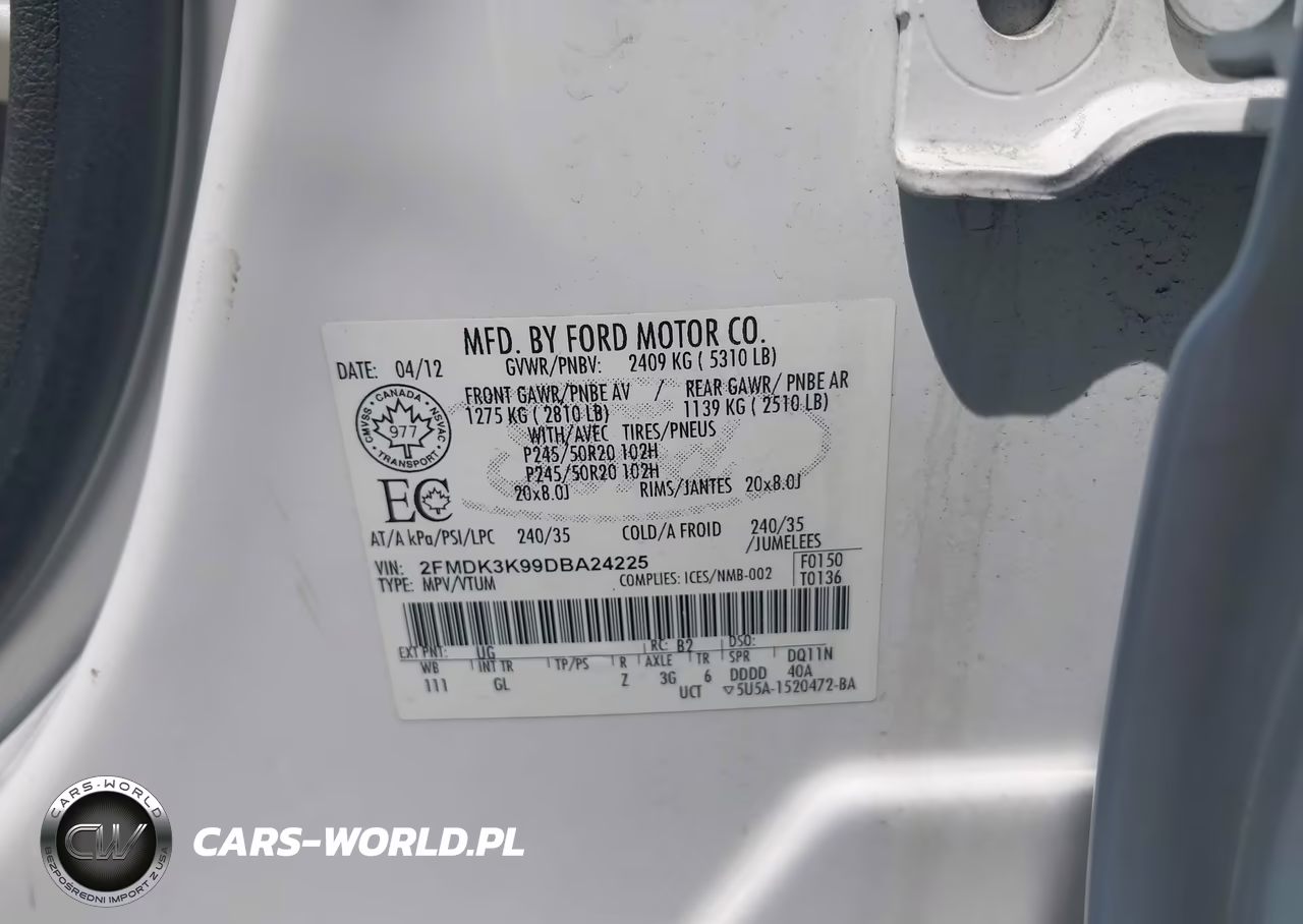 2013 Ford Edge Limited VIN:2FMDK3K99DBA24225 - 9