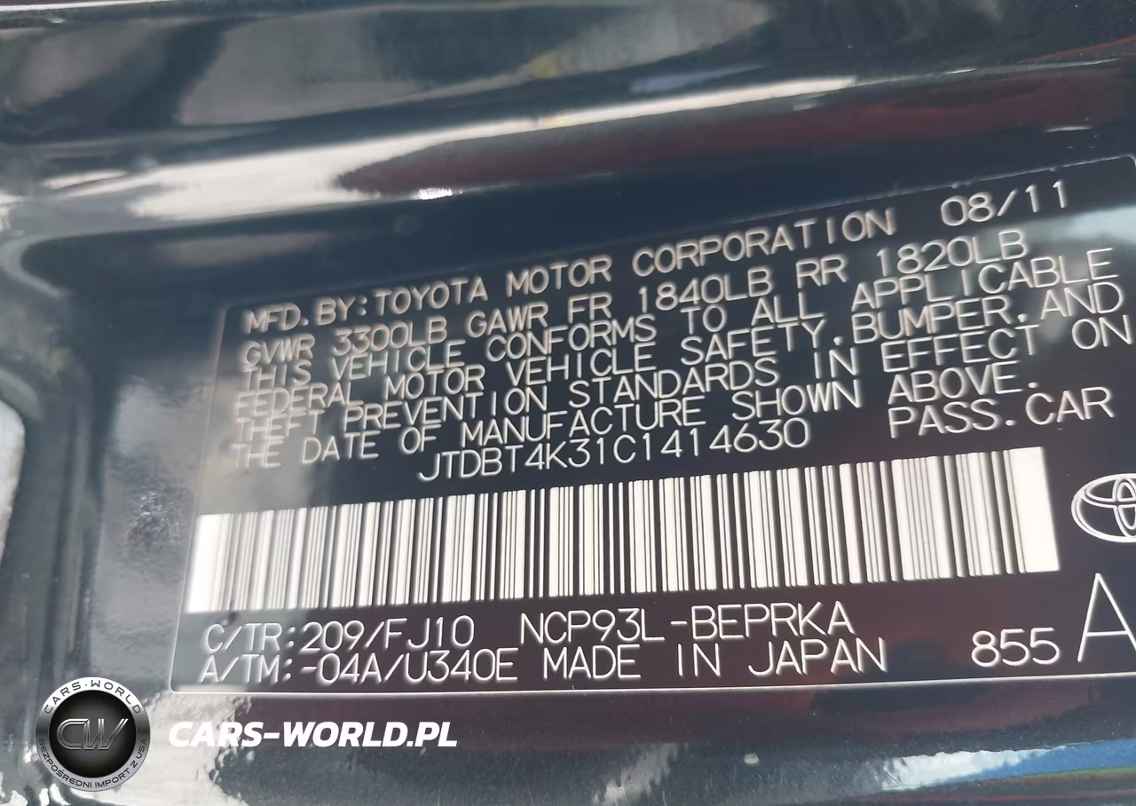 2012 Toyota Yaris VIN:JTDBT4K31C1414630 - 9