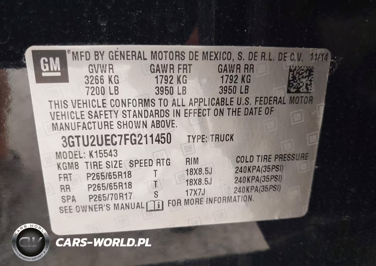 2015 GMC Sierra 1500 Sle VIN:3GTU2UEC7FG211450 - 9