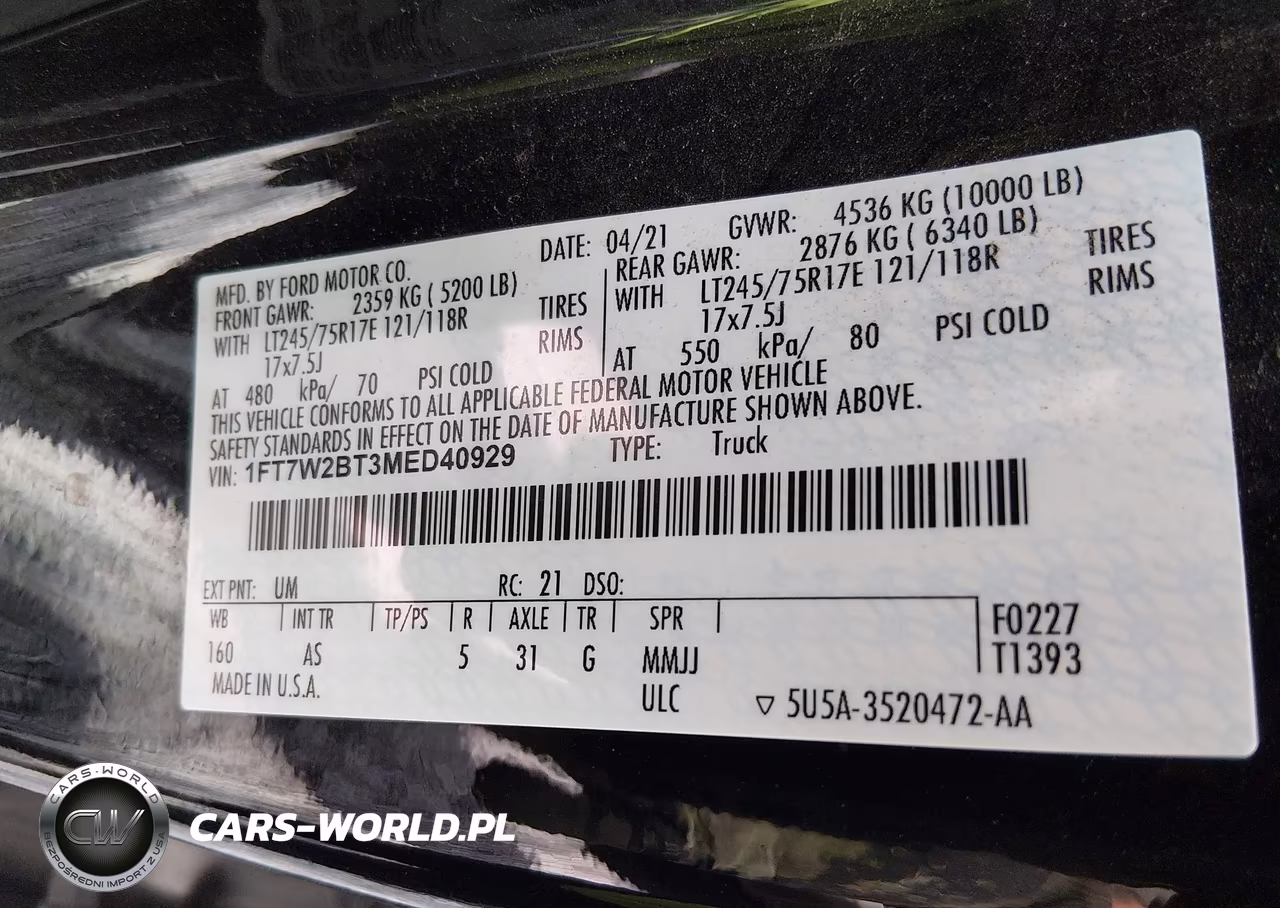 2021 Ford F-250 Xl VIN:1FT7W2BT3MED40929 - 9