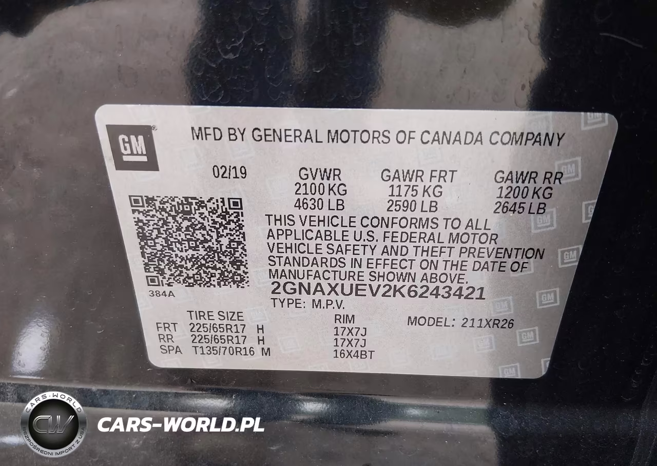 2019 Chevrolet Equinox Lt VIN:2GNAXUEV2K6243421 - 9