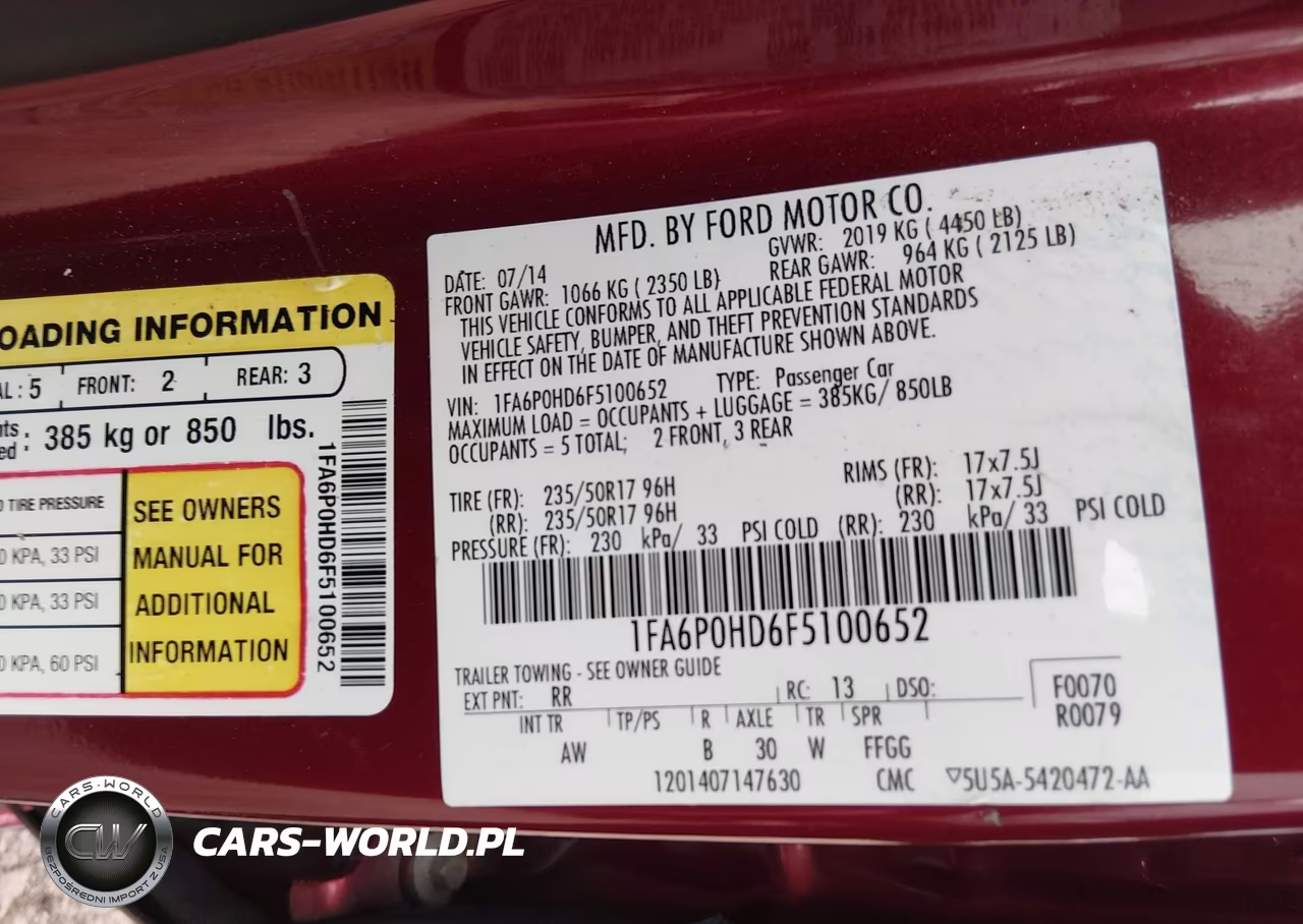 2015 Ford Fusion Se VIN:1FA6P0HD6F5100652 - 9