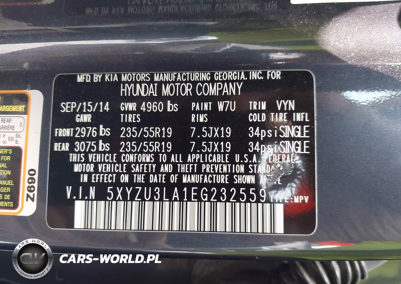 2014 Hyundai Santa Fe Sport 2.0L Turbo VIN:5XYZU3LA1EG232559 - 9