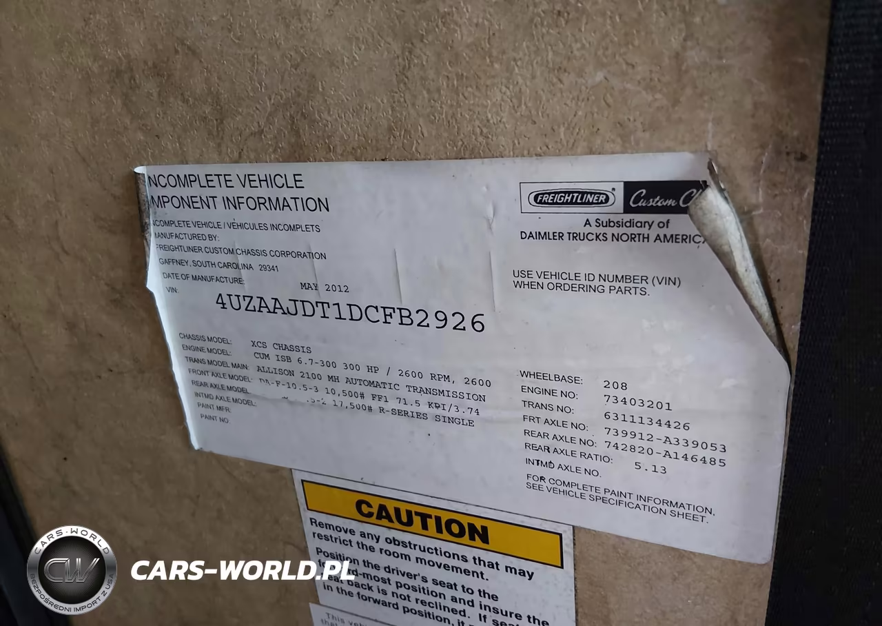 2013 Freightliner Chassis Xc VIN:4UZAAJDT1DCFB2926 - 9