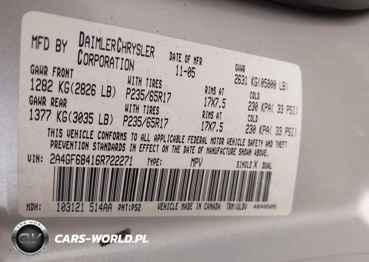 2006 Chrysler Pacifica Touring VIN:2A4GF68416R722271 - 9