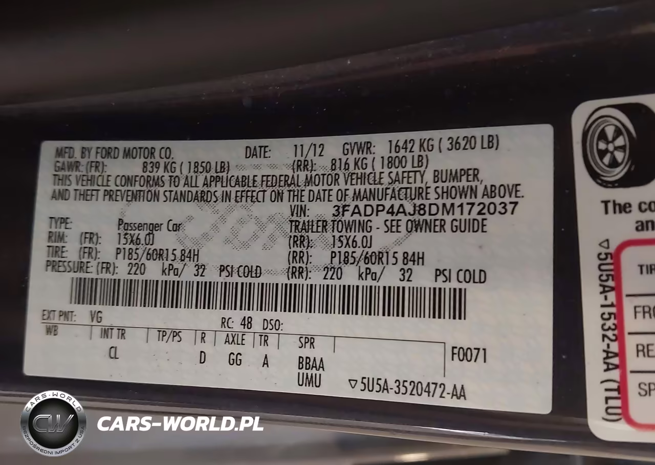 2013 Ford Fiesta S VIN:3FADP4AJ8DM172037 - 9