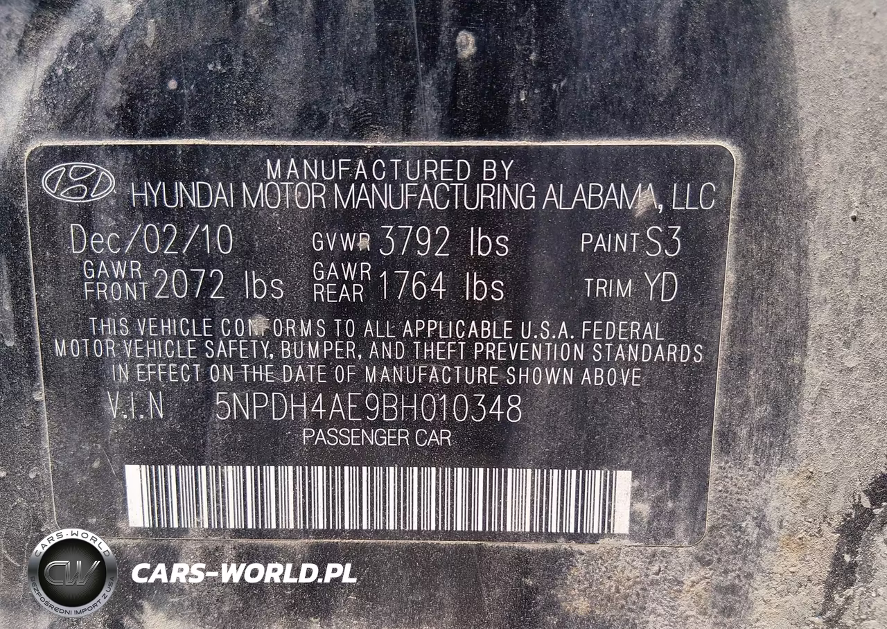 2011 Hyundai Elantra Limited VIN:5NPDH4AE9BH010348 - 9