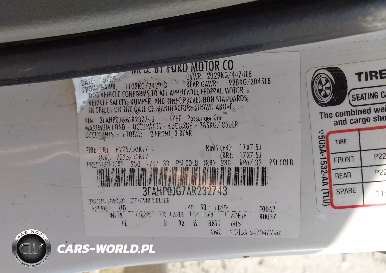 2010 Ford Fusion Sel VIN:3FAHP0JG7AR232743 - 9