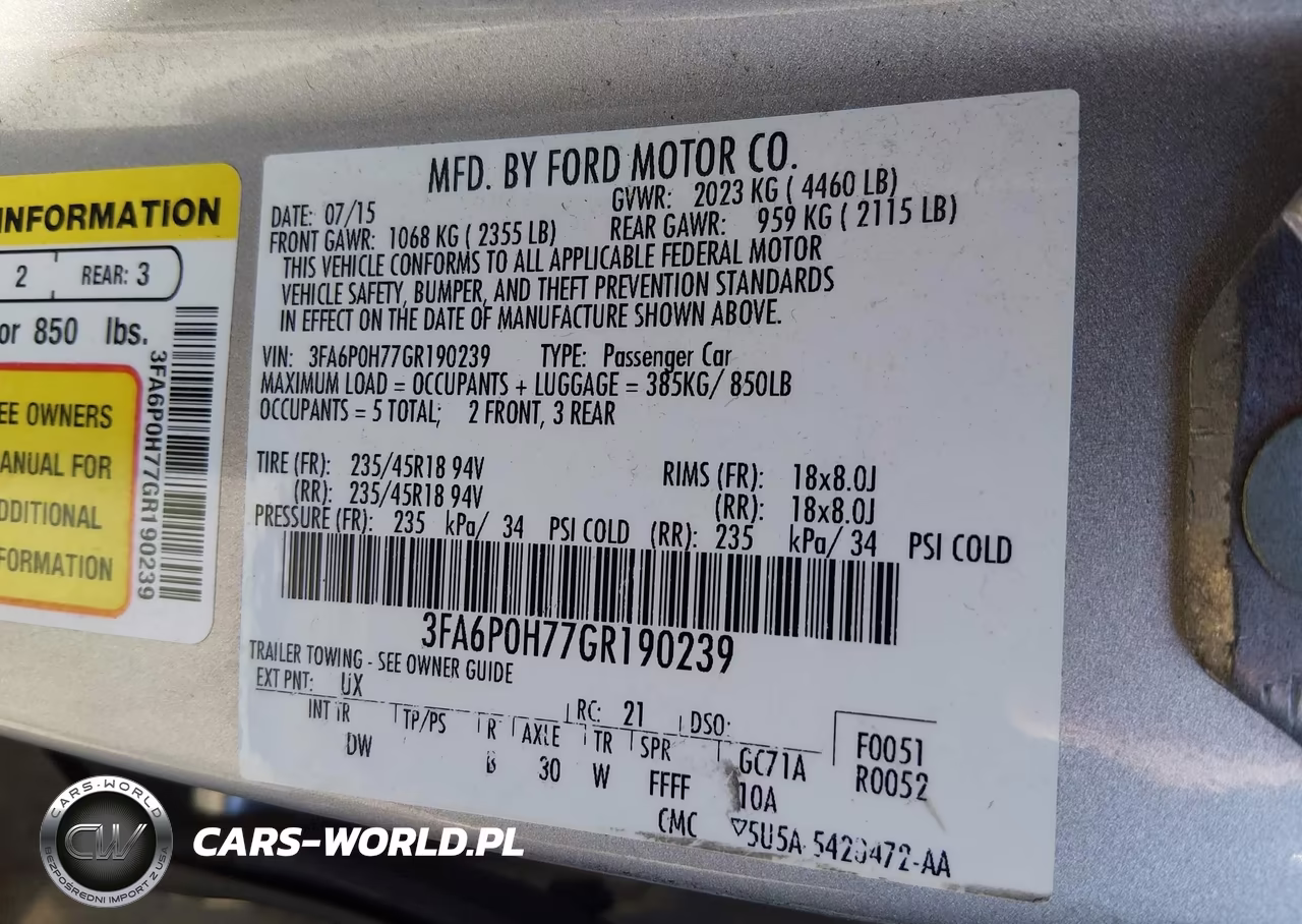 2016 Ford Fusion Se VIN:3FA6P0H77GR190239 - 9