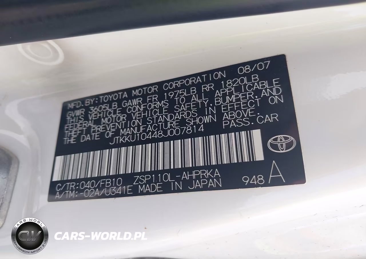 2008 Scion Xd VIN:JTKKU10448J007814 - 9