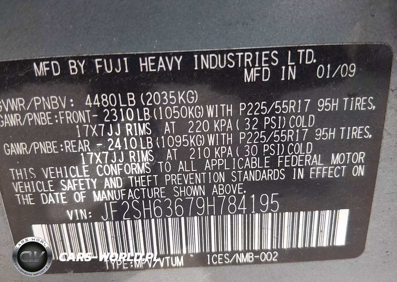 2009 Subaru Forester 2.5X VIN:JF2SH63679H784195 - 9