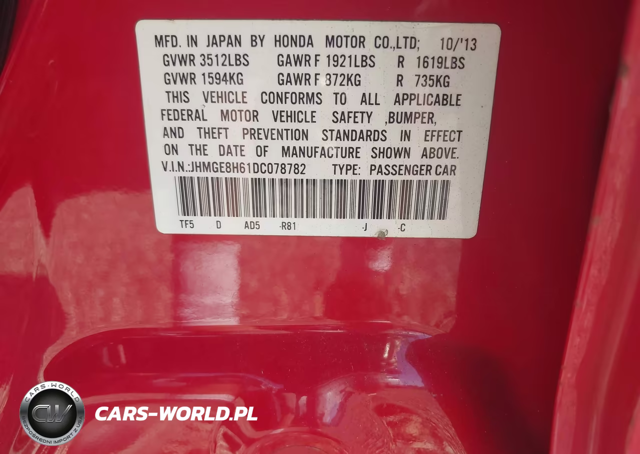 2013 Honda Fit Sport VIN:JHMGE8H61DC078782 - 9