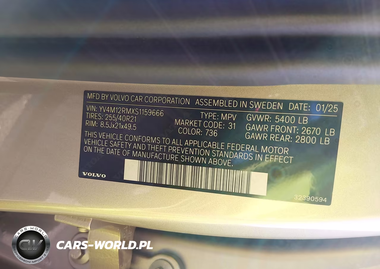 2025 Volvo Xc60 B5 Ultra VIN:YV4M12RMXS1159666 - 9