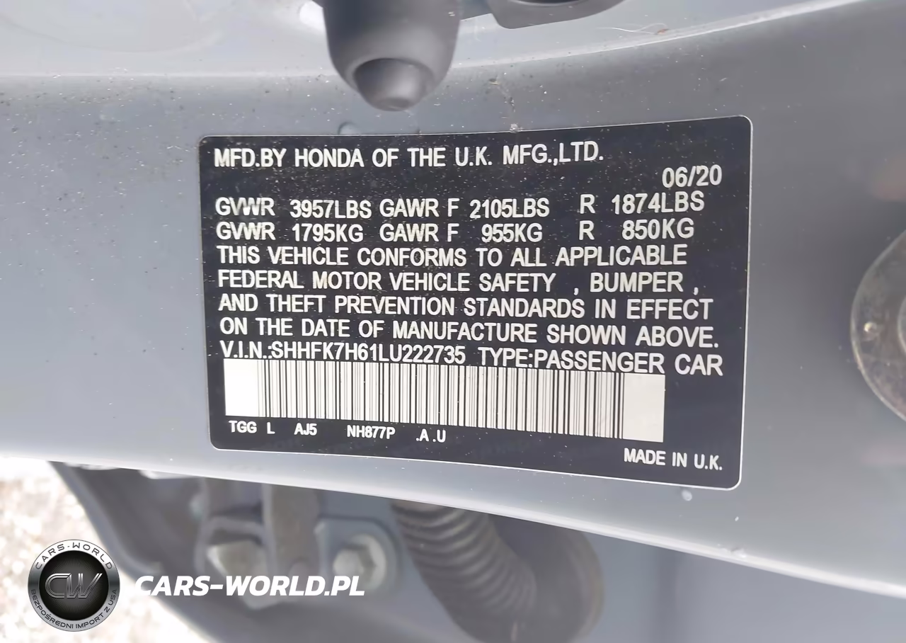 2020 Honda Civic Ex VIN:SHHFK7H61LU222735 - 9
