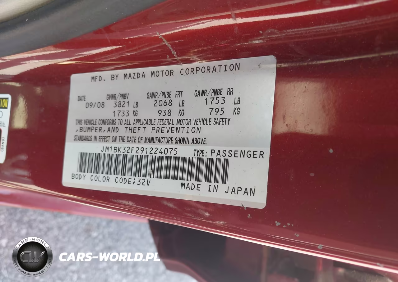 2009 Mazda Mazda3 I VIN:JM1BK32F291224075 - 9