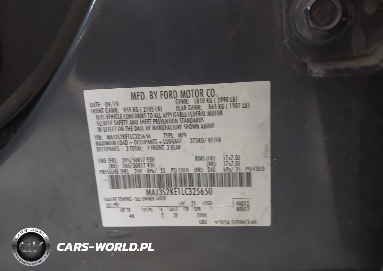 2020 Ford Ecosport Titanium VIN:MAJ3S2KE1LC325650 - 9