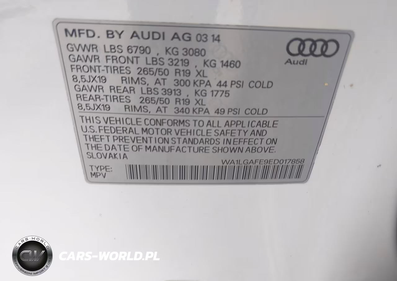 2014 Audi Q7 3.0T Premium VIN:WA1LGAFE9ED017858 - 9