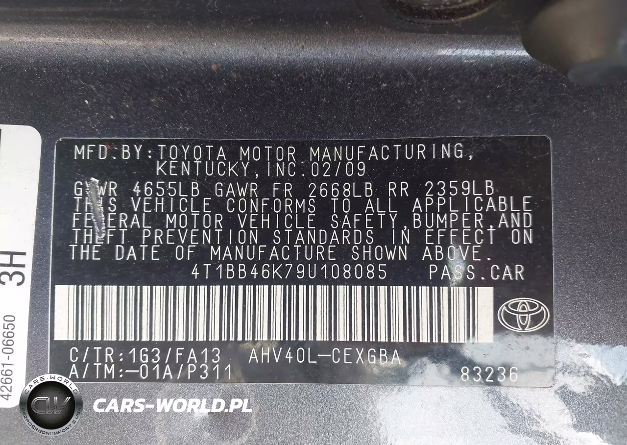 2009 Toyota Camry Hybrid VIN:4T1BB46K79U108085 - 9