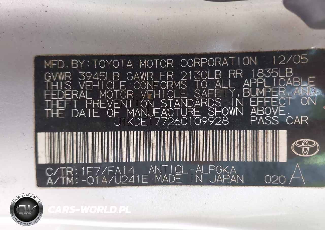 2006 Scion Tc VIN:JTKDE177260109928 - 9