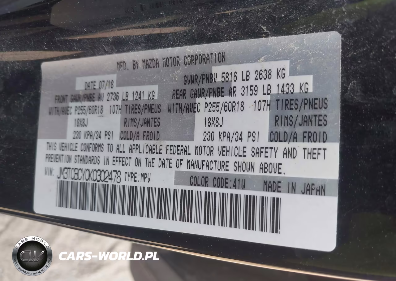2019 Mazda Cx-9 Touring VIN:JM3TCBCY0K0302478 - 9