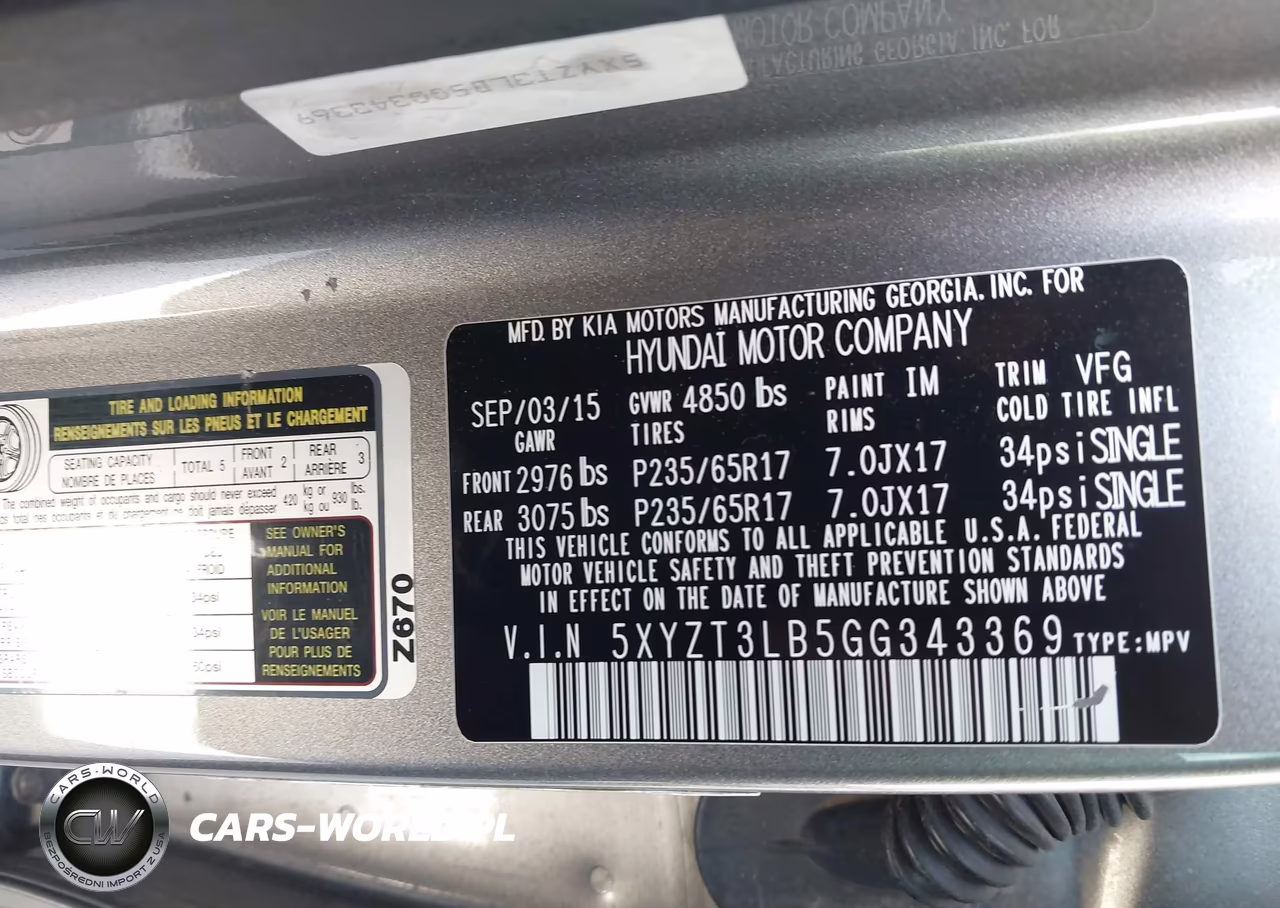 2016 Hyundai Santa Fe Sport 2.4L VIN:5XYZT3LB5GG343369 - 9