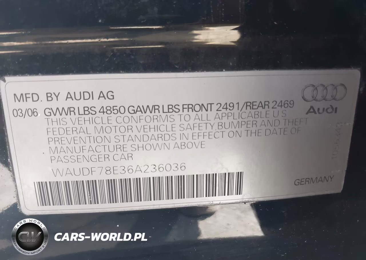2006 Audi A4 2.0T VIN:WAUDF78E36A236036 - 9