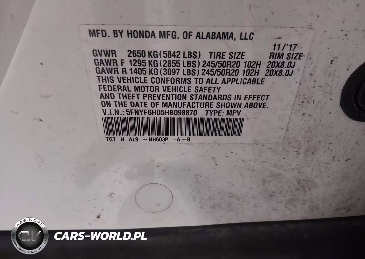 2017 Honda Pilot Elite VIN:5FNYF6H05HB098870 - 9