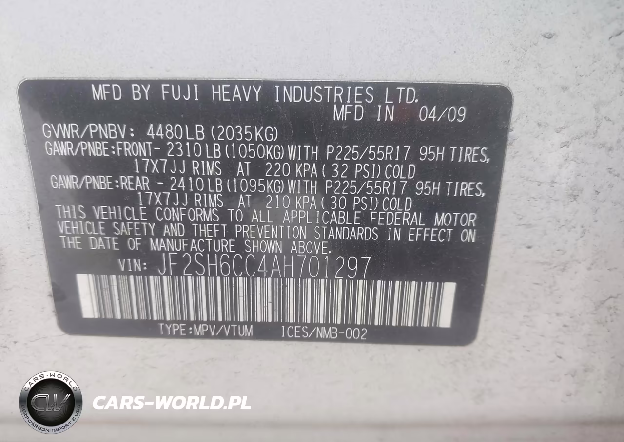 2010 Subaru Forester 2.5X Premium VIN:JF2SH6CC4AH701297 - 9