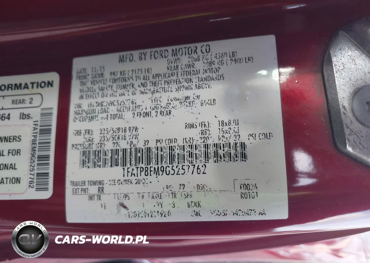 2016 Ford Mustang V6 VIN:1FATP8EM9G5257762 - 9