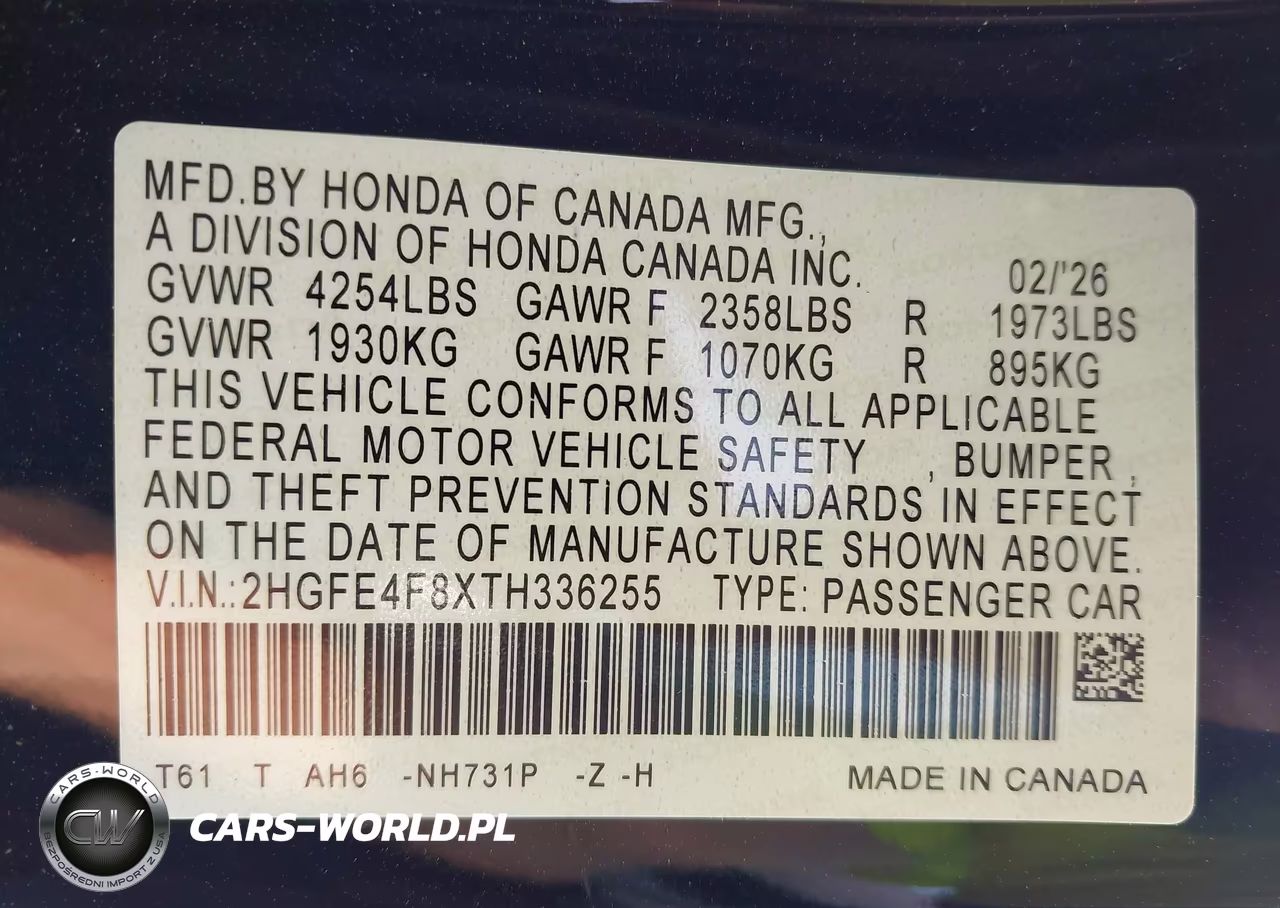 2026 Honda Civic Hybrid Sport-Sport Touring VIN:2HGFE4F8XTH336255 - 9