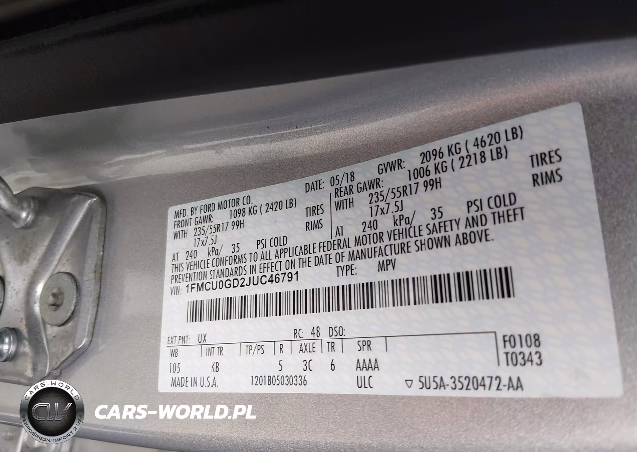 2018 Ford Escape Se VIN:1FMCU0GD2JUC46791 - 9