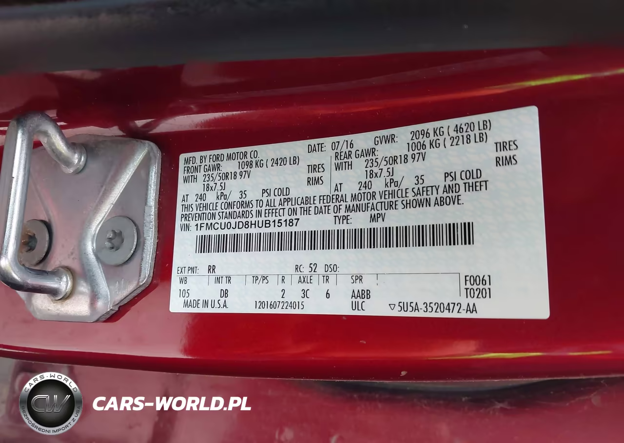 2017 Ford Escape Titanium VIN:1FMCU0JD8HUB15187 - 9