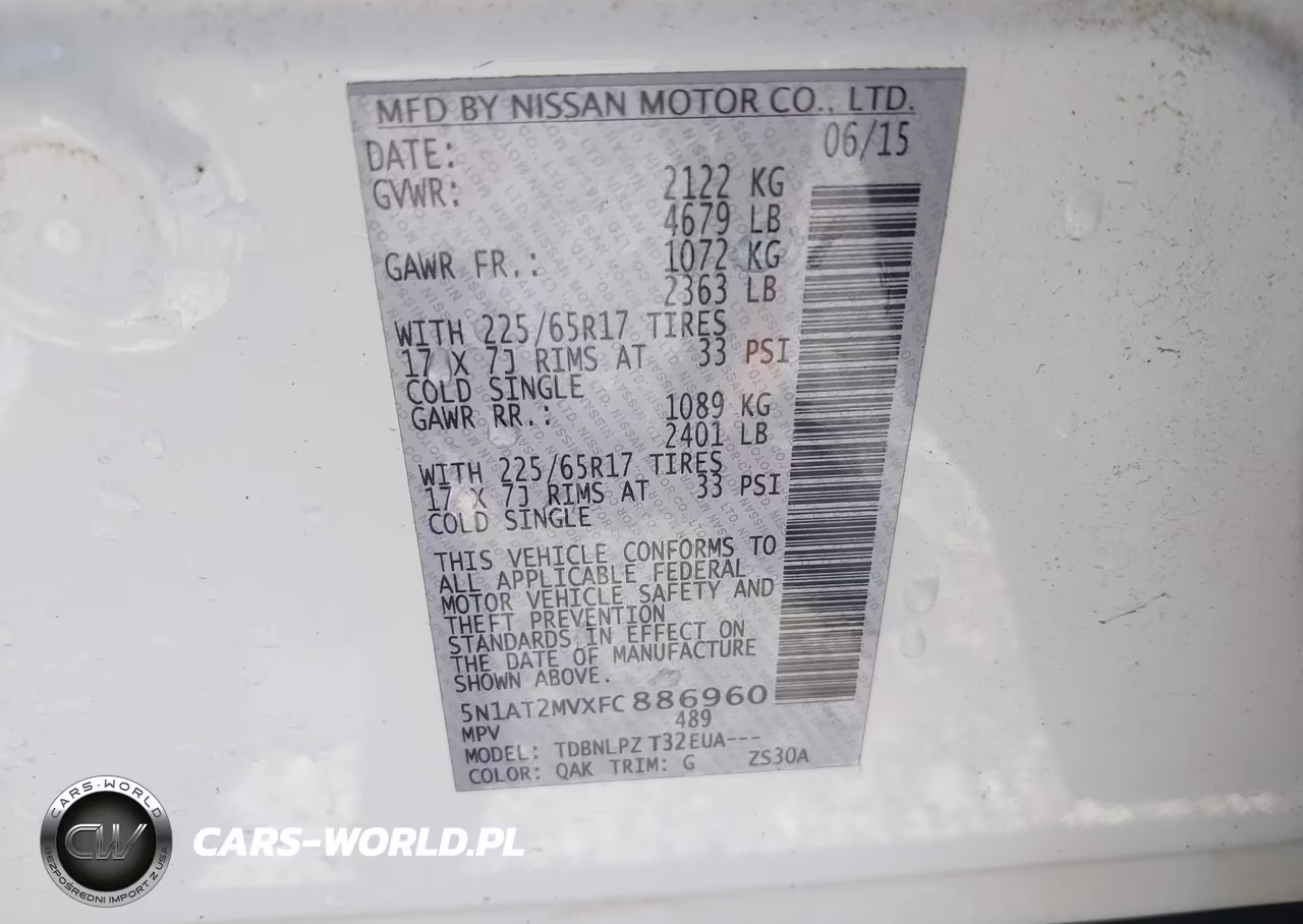 2015 Nissan Rogue S VIN:5N1AT2MVXFC886960 - 9