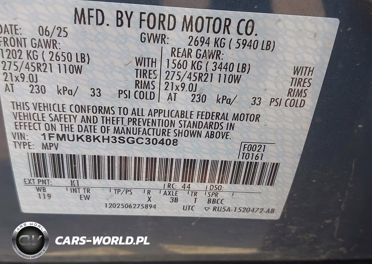 2025 Ford Explorer St-Line VIN:1FMUK8KH3SGC30408 - 9