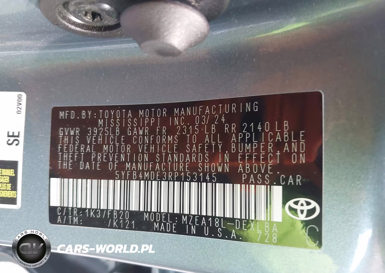 2024 Toyota Corolla Le VIN:5YFB4MDE3RP153145 - 9