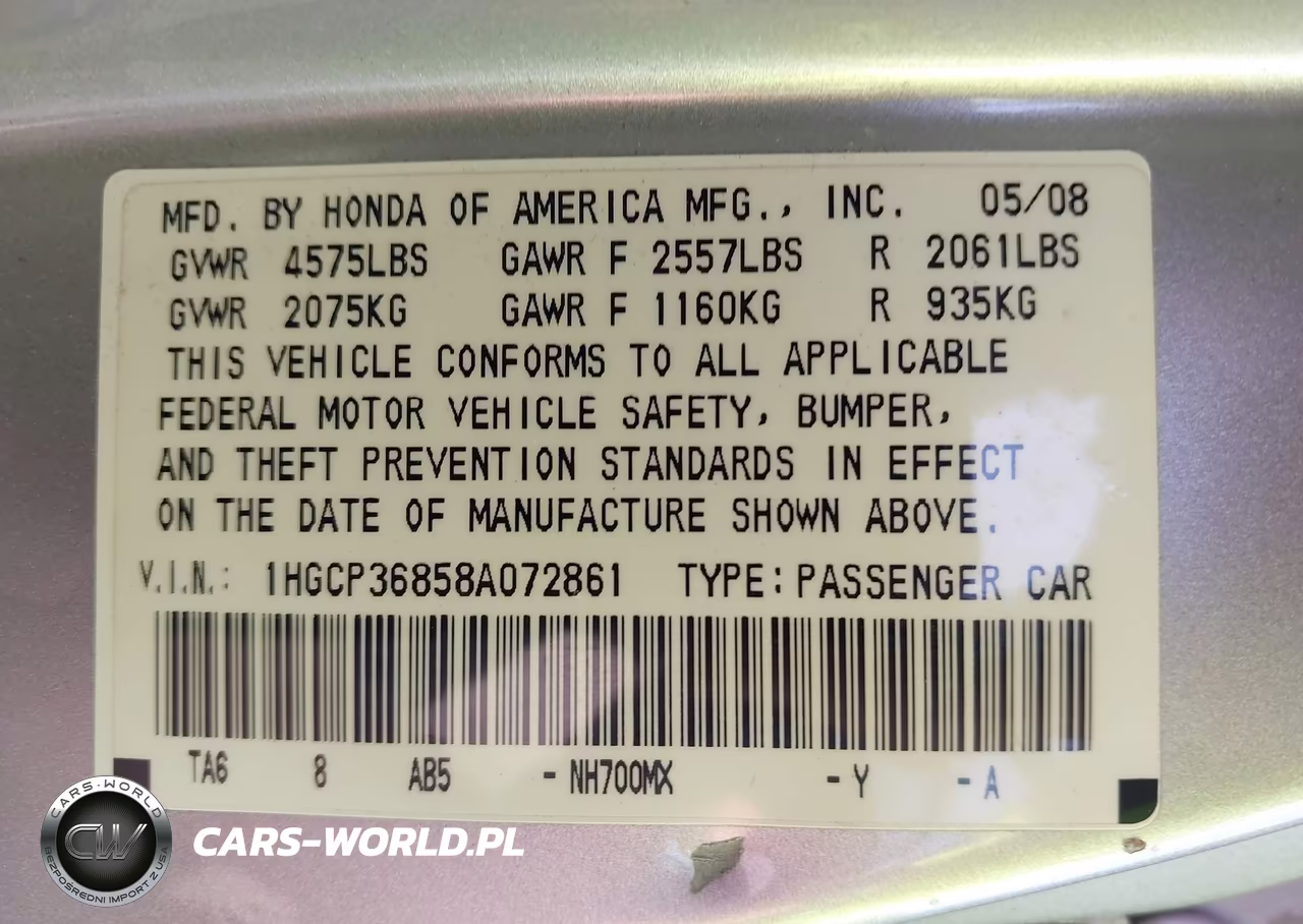 2008 Honda Accord 3.5 Ex-L VIN:1HGCP36858A072861 - 9