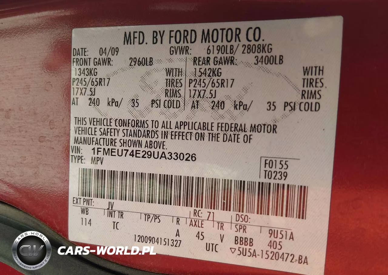 2009 Ford Explorer Eddie Bauer VIN:1FMEU74E29UA33026 - 9