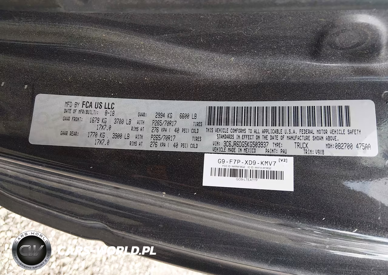 2019 Ram 1500 Classic Tradesman 4X2 8' Box VIN:3C6JR6DG5KG503937 - 9