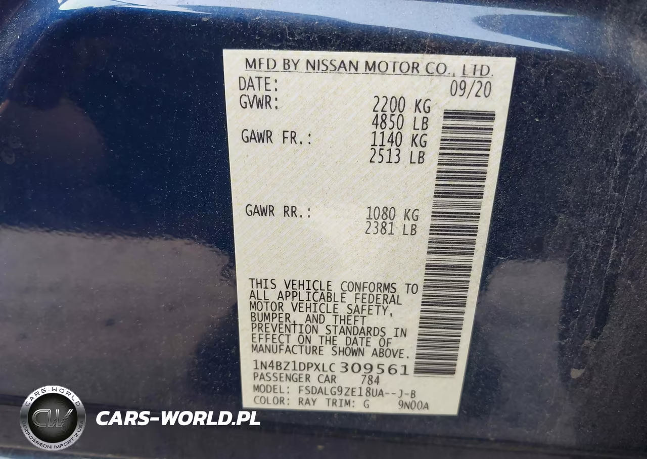 2020 Nissan Leaf Sl Plus 62 Kwh VIN:1N4BZ1DPXLC309561 - 9