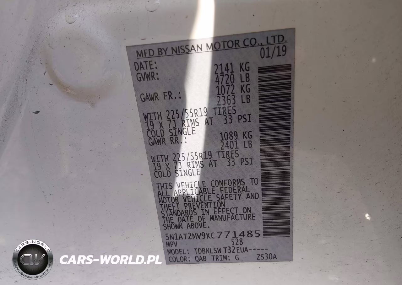 2019 Nissan Rogue Sl VIN:5N1AT2MV9KC771485 - 9
