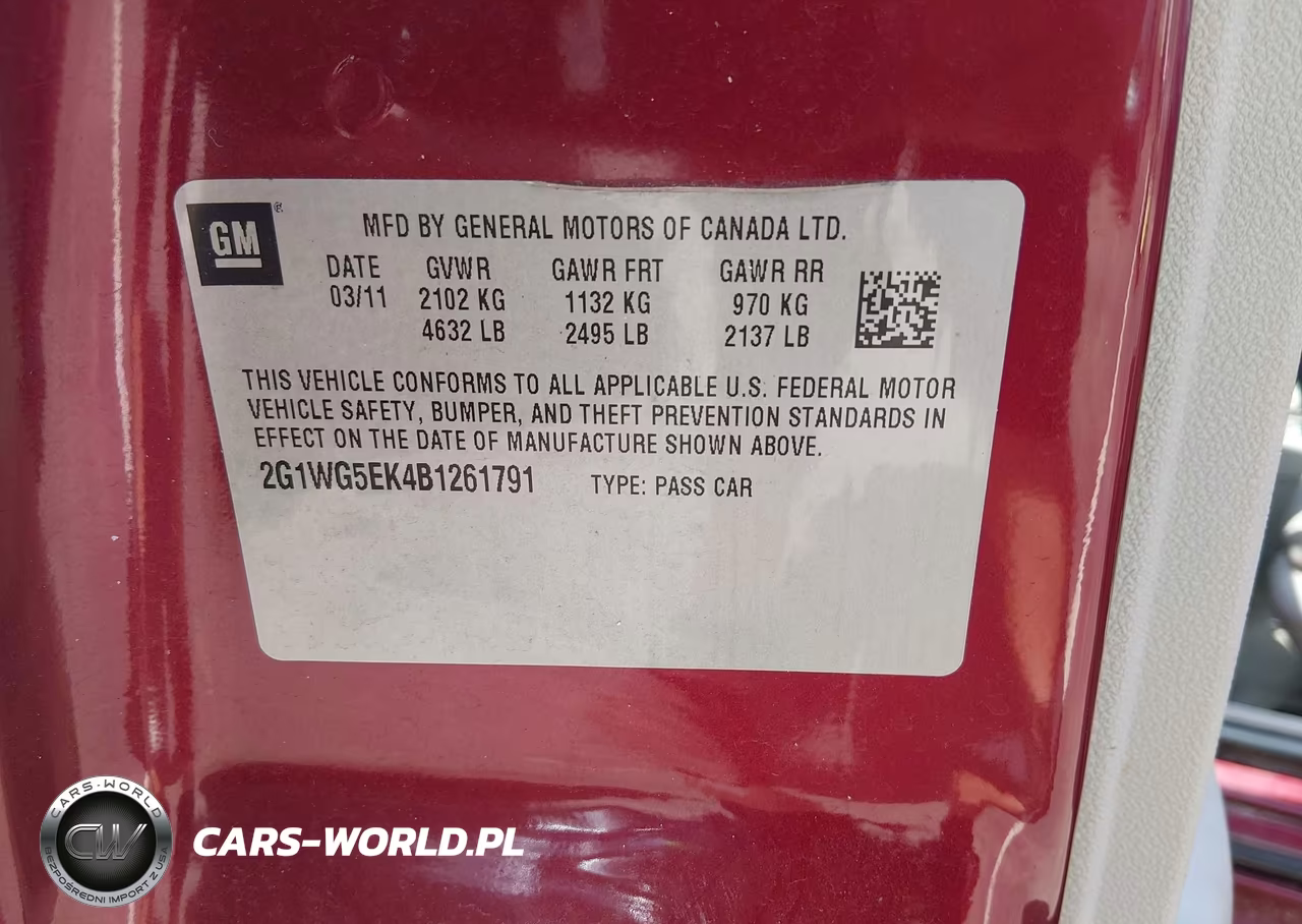 2011 Chevrolet Impala Lt VIN:2G1WG5EK4B1261791 - 9