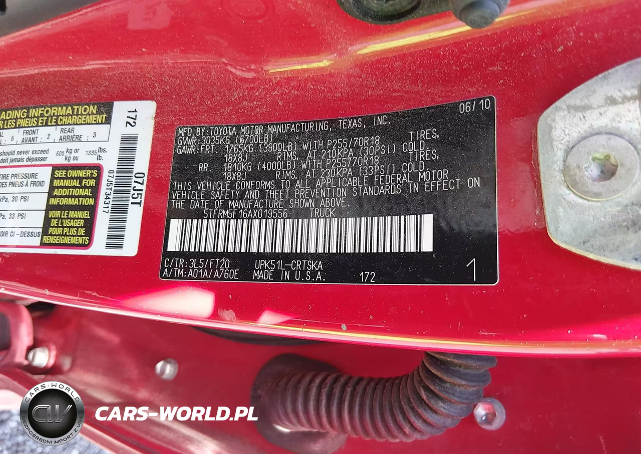 2010 Toyota Tundra Grade 4.6L V8 VIN:5TFRM5F16AX019556 - 9