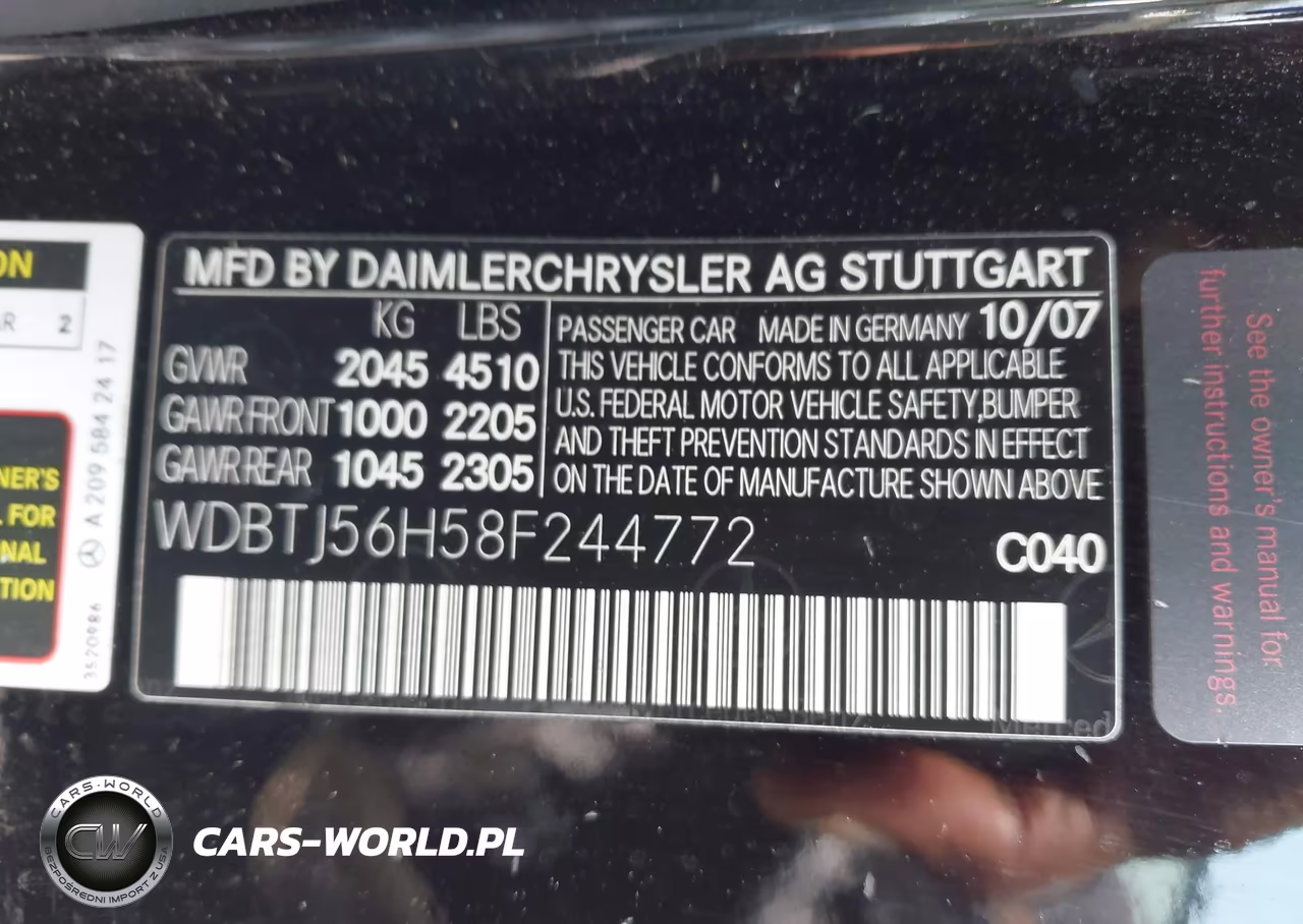 2008 Mercedes-Benz Clk 350 VIN:WDBTJ56H58F244772 - 9