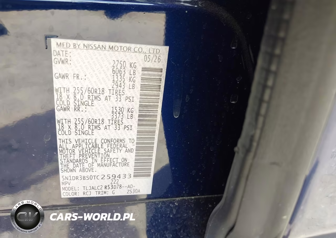 2026 Nissan Pathfinder Sv VIN:5N1DR3BS0TC259433 - 9