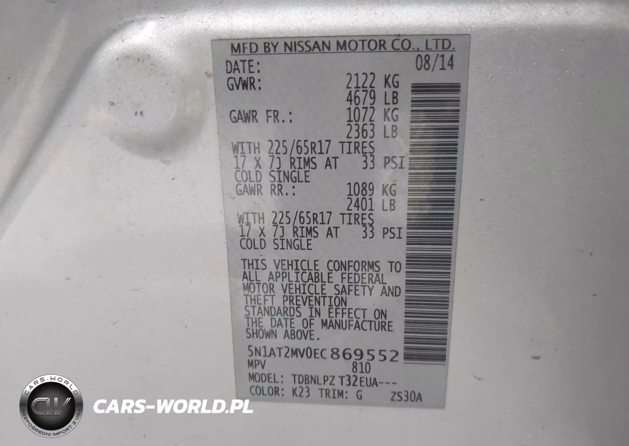 2014 Nissan Rogue S VIN:5N1AT2MV0EC869552 - 9